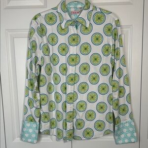 Tizzie Green and Blue Women's Blouse